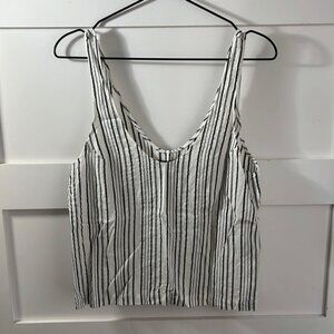 REFORMATION | EUC White with Black Stripe Tank XS